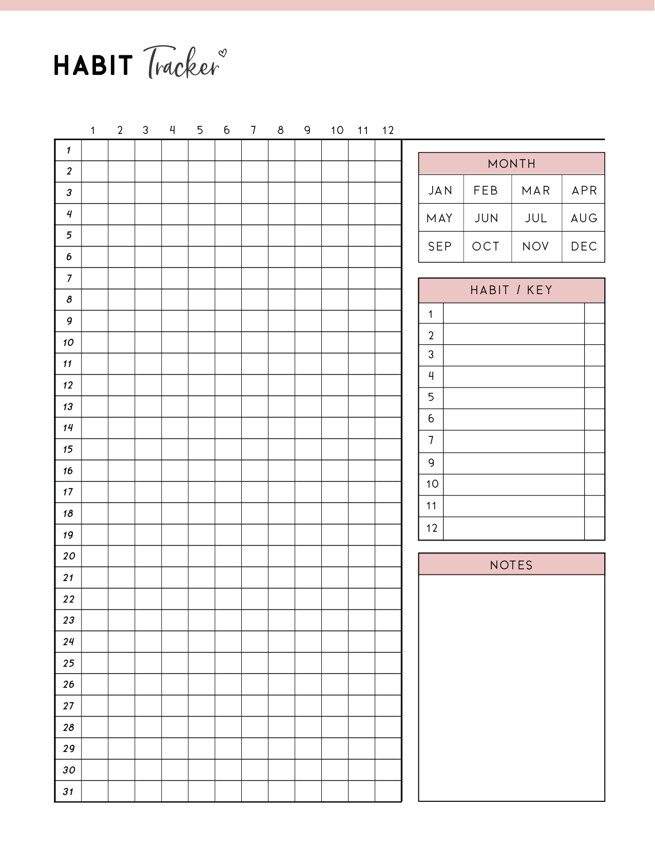 habit tracker templates - world of printables